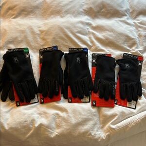 NWT !! Spyder Men’s Black Knit Performance Gloves-assorted sizes!!